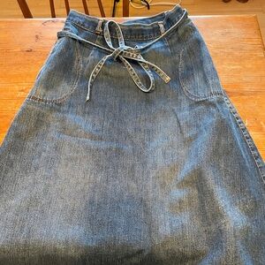 Vintage Denim Wrap Skirt